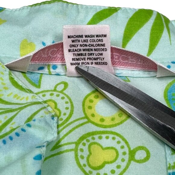 VTG Victoria’s Secret Boho Floral Top Sz.M Green Fine Cotton Peasant Coastal - Picture 7 of 14